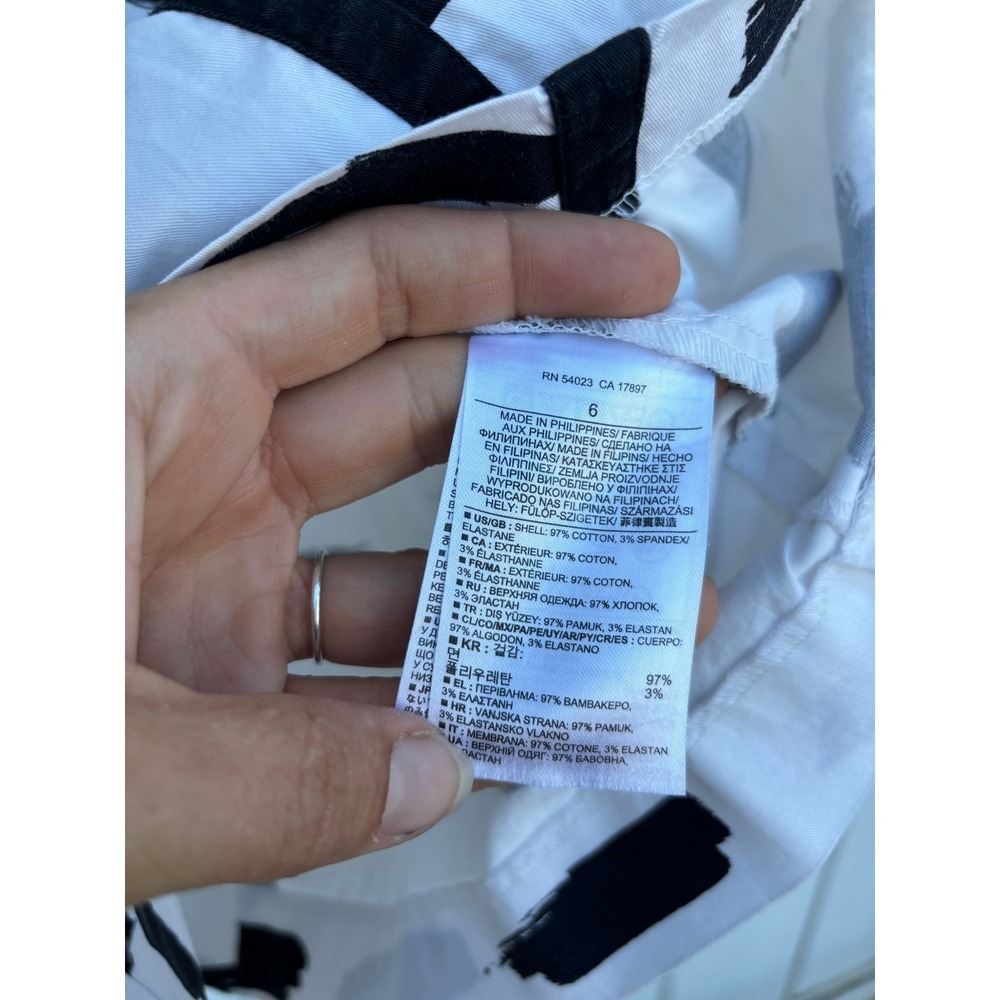 Banana Republic White & Black Mini Dress, Back‎ Cut Out, Sz 6 - Picture 4 of 5